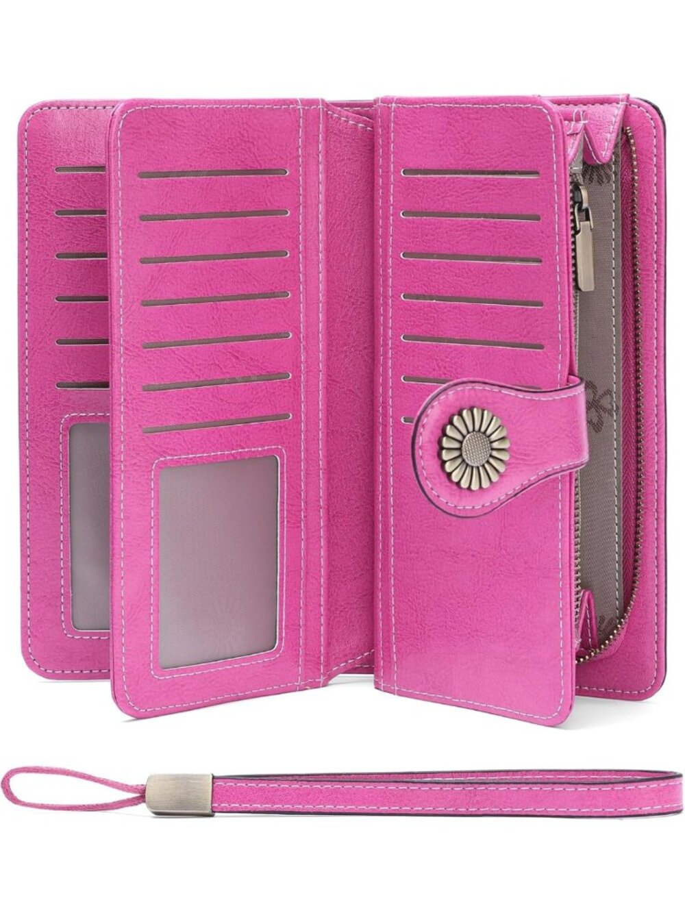 Stylish Leather Wallet for Women | RFID Blocking Credit Card Holder & Wristlet